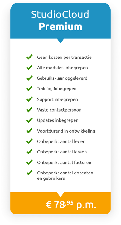 StudioCloud - Ledenadministratie, Klantrelatiebeheer en Studio Management